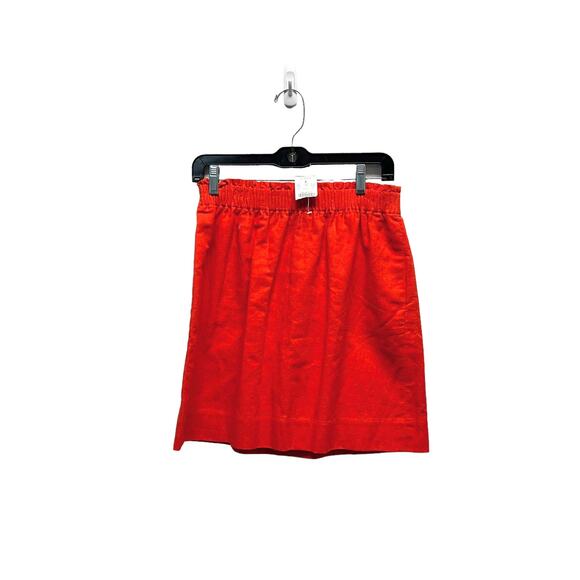J.CREW Linen Sidewalk Elastic Mini Skirt Red - Picture 3 of 7